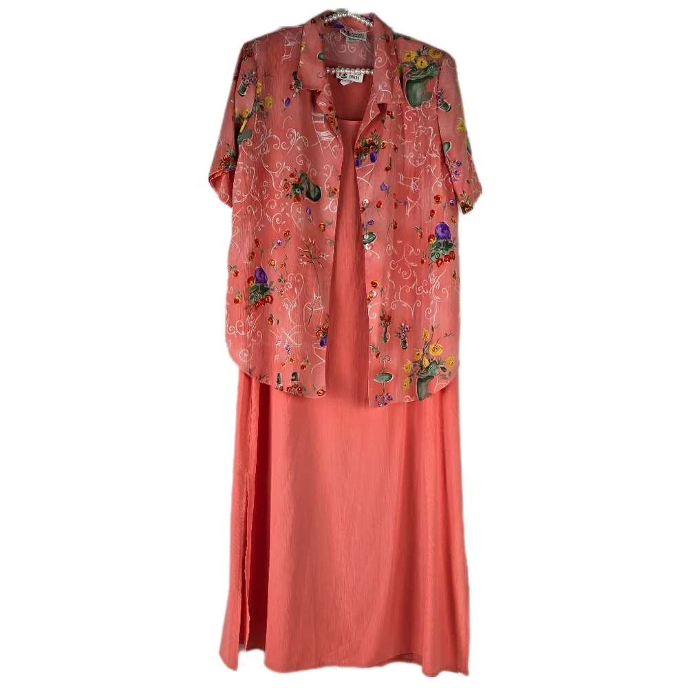 Vintage Maggie Sweet 2 piece Dress and Cover Top - Picture 1 of 15